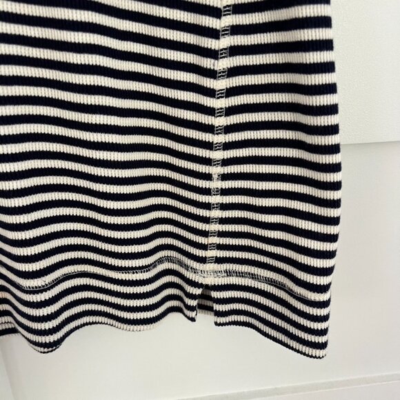 Theory Striped Short Sleeve Navy & White Cotton T-Shirt Dress Size Small - Picture 2 of 6